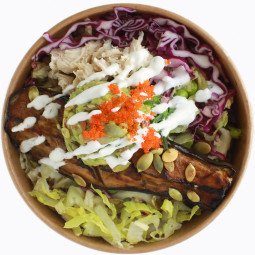 Боул Микс с курицей и баклажаном
