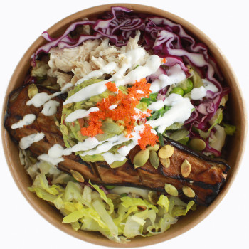 Боул Микс с курицей и баклажаном